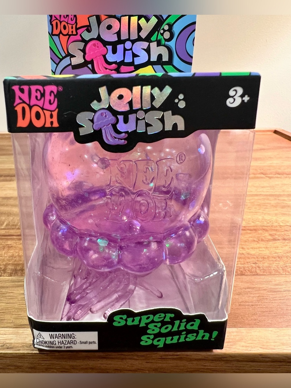 💜🔥THE NeeDoh Jelly Squish-Purple Glitter Super Solid Squishy